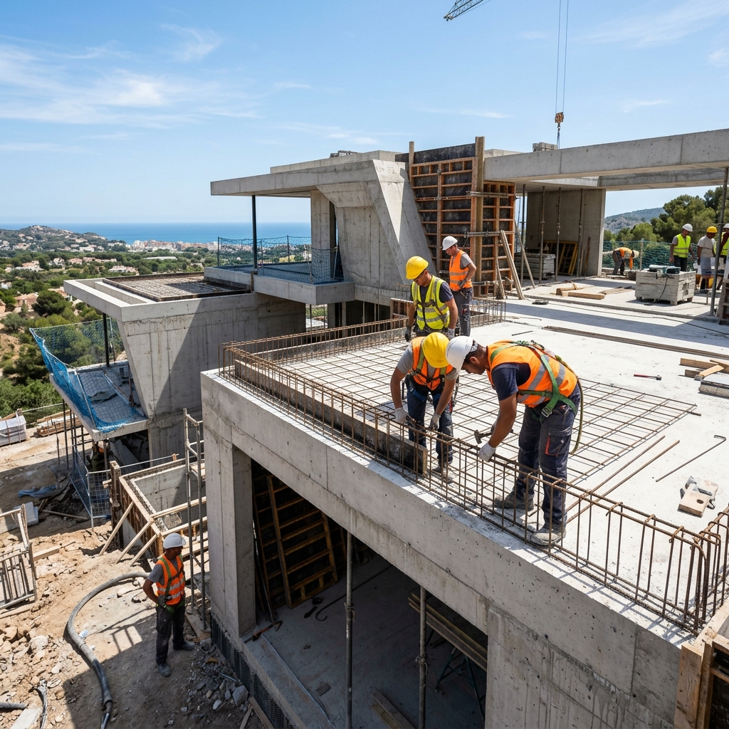Construction workers on site