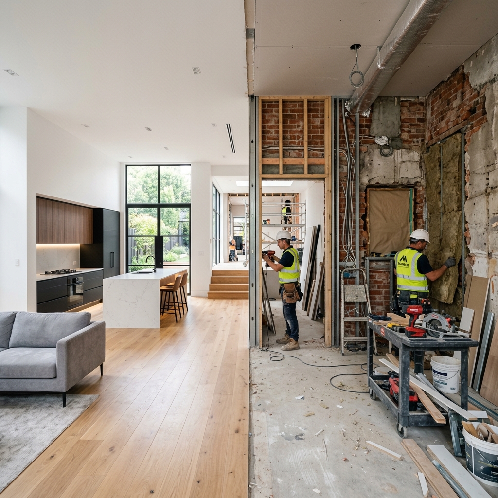 House undergoing renovation